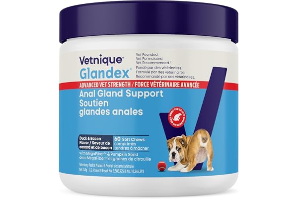 Vetnique Glandex for Dogs, Advanced Vet Strength Anal Gland Chews, Anal Gland Support, Boot The Scoot Fiber for Dogs Pumpkin,