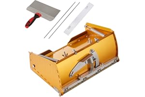 VEVOR Drywall Flat Box, 10-Inch Wide Quick Clean, Aluminum Finishing Mud Box for Plasterboard, Wallboard, Sheetrock, Bonus Mu