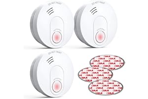 SITERWELL Smoke Detector, 10-Year Smoke Alarm with Photoelectric Sensor and Low Battery Warning, Fire Alarm with Built-in Battery and Fault Warning for Bedroom and House, UL Listed, GS526A, 3 Pack