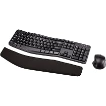 Amazon Basics Ergonomic Wireless Keyboard and Mouse Combo wi