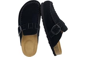 CUSHIONAIRE Canoe Genuine Suede Clogs for Women Footwear with Moc Toe Design – Casual Slip On Womens Shoes