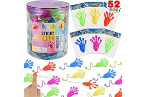 SIWARM 52 pcs Sticky Hands, Party Favors for Kids 4-8 8-12 Goodie Bag Stuffers Treasure Box Prizes Mini Stretchy Hands Fidget Toys Adults Party Supplies Birthday Gifts for Boys Girls Teens