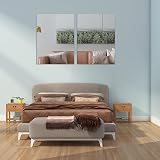 TSKDKIT 2pcs HD Wall Mirror Self Adhesive Frameless 40x30cm Glass Tile view 6
