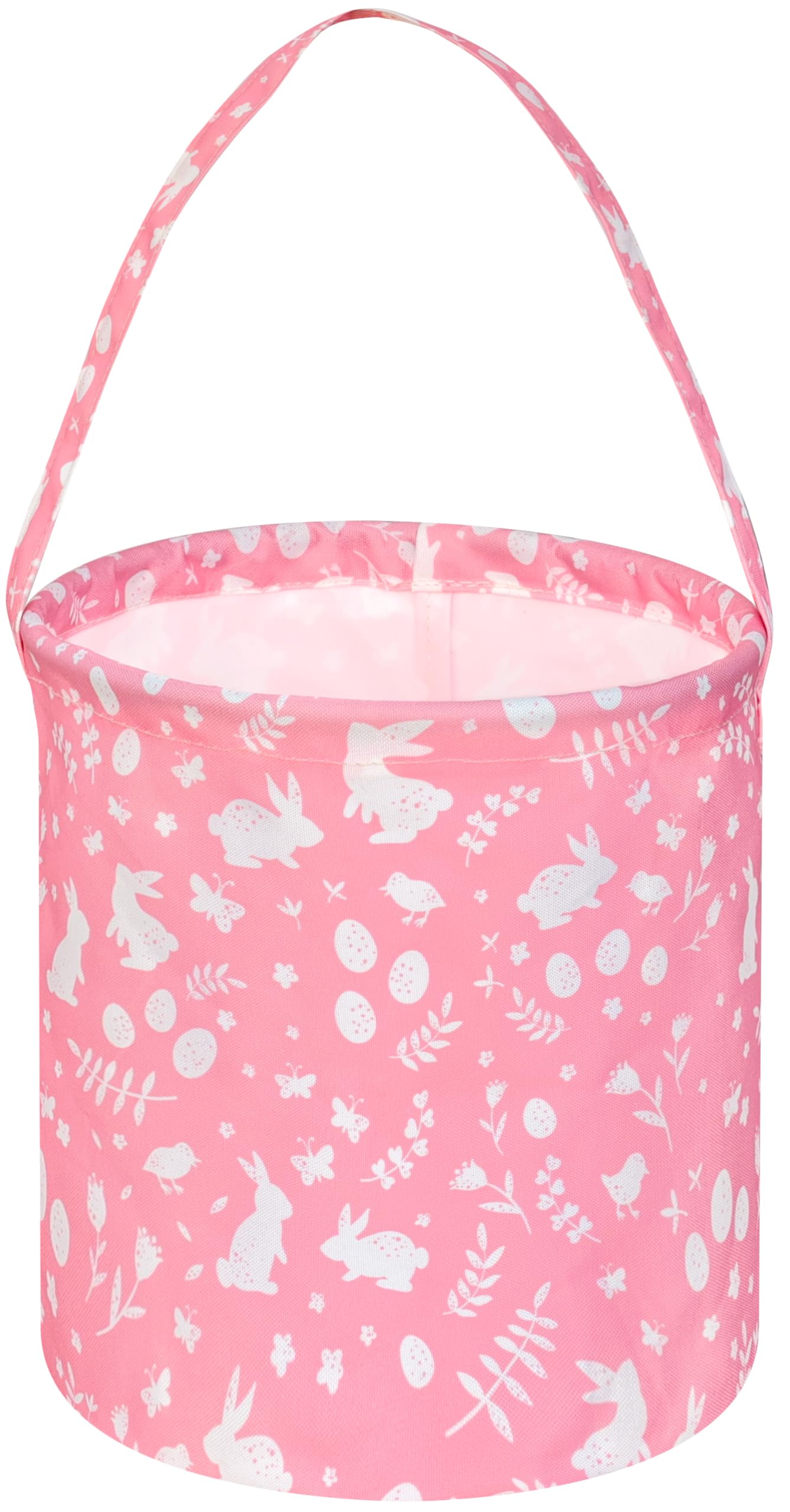 Photo 1 of VAIVUSTO Easter Bunny Baskets for Kids Boys and Girls Easter Egg Hunt Baskets Waterproof Bucket Bag Rabbit Print Gift Basket for Baby Easter Decorations Party Supplies (pink rabbit)