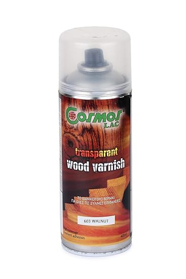 Cosmos Paints Transparent 603 Walnut Wood Varnish Spray 400ml