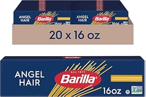 Barilla Angel Hair Pasta, 16 oz. Box (Pack of 20) - Non-GMO, Made with Durum Wheat Semolina - Kosher Certified