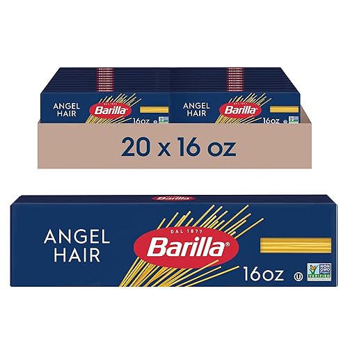 Barilla Angel Hair Pasta, 16 oz. Box (Pack of 20) - Non-GMO, Made with Durum Wheat Semolina - Kosher Certified