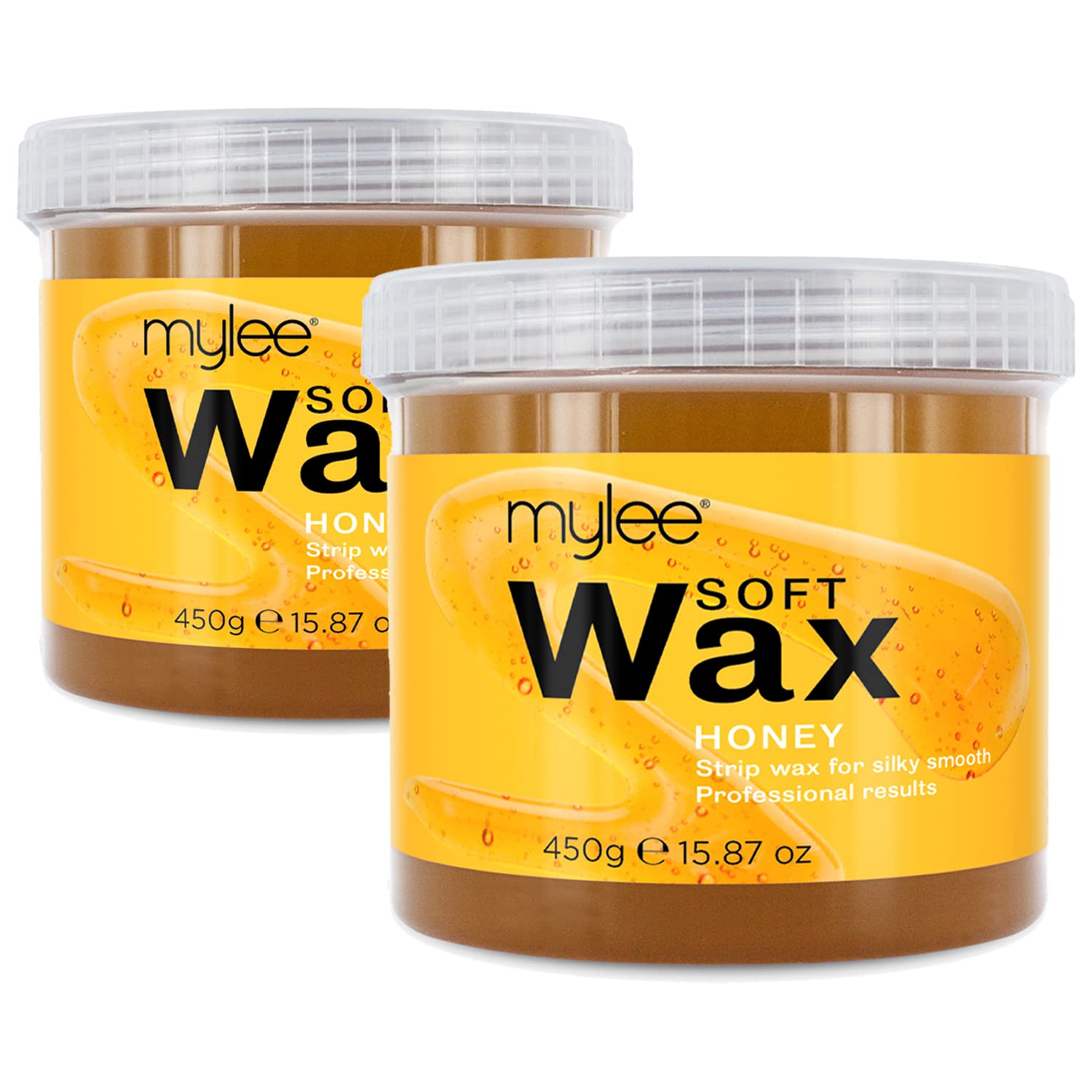 Mylee Honey Soft Creme Wax 425g, Short/Stubborn/Coarse Hair Removal, Ideal for All Body Areas, High Performance for Sensitive Skin, Wax Heater Friendly (2x 425g)