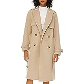 Orolay Women's 3/4 Length Double Breasted Trench Coat Lapel Jacket with Belt