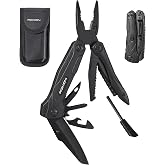 Roxon Spark CM1349 14-in-1 Multitool Pliers with Fire Starter | Stainless Steel Folding Multi Tool with Pocket Clip and Whistle for Camping, Hiking, Everyday Carry and Home Repairs