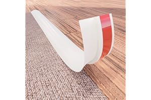 COUKIU 3.28FT PVC Floor Transition Strip, Peel and Stick Molding Trim for Threshold Transitions with a Height Less Than 5 mm/0.2in, Carpet & Floor Edging Trim, Carpet to Tile Transition Strip(White)