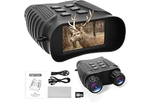Guulan Night Vision Goggles, 4K Night Vision Binoculars for Adults with 8X Digital Zoom & 6 Adjustable IR Levels, Long-Lasting Battery, Manual Focus, 32GB TF Card for Hunting/Camping/Surveillance