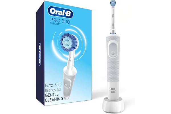 Oral-B Pro 300 Sensitive Clean Vitality Electric Toothbrush with (1) Brush Head, Rechargeable, White