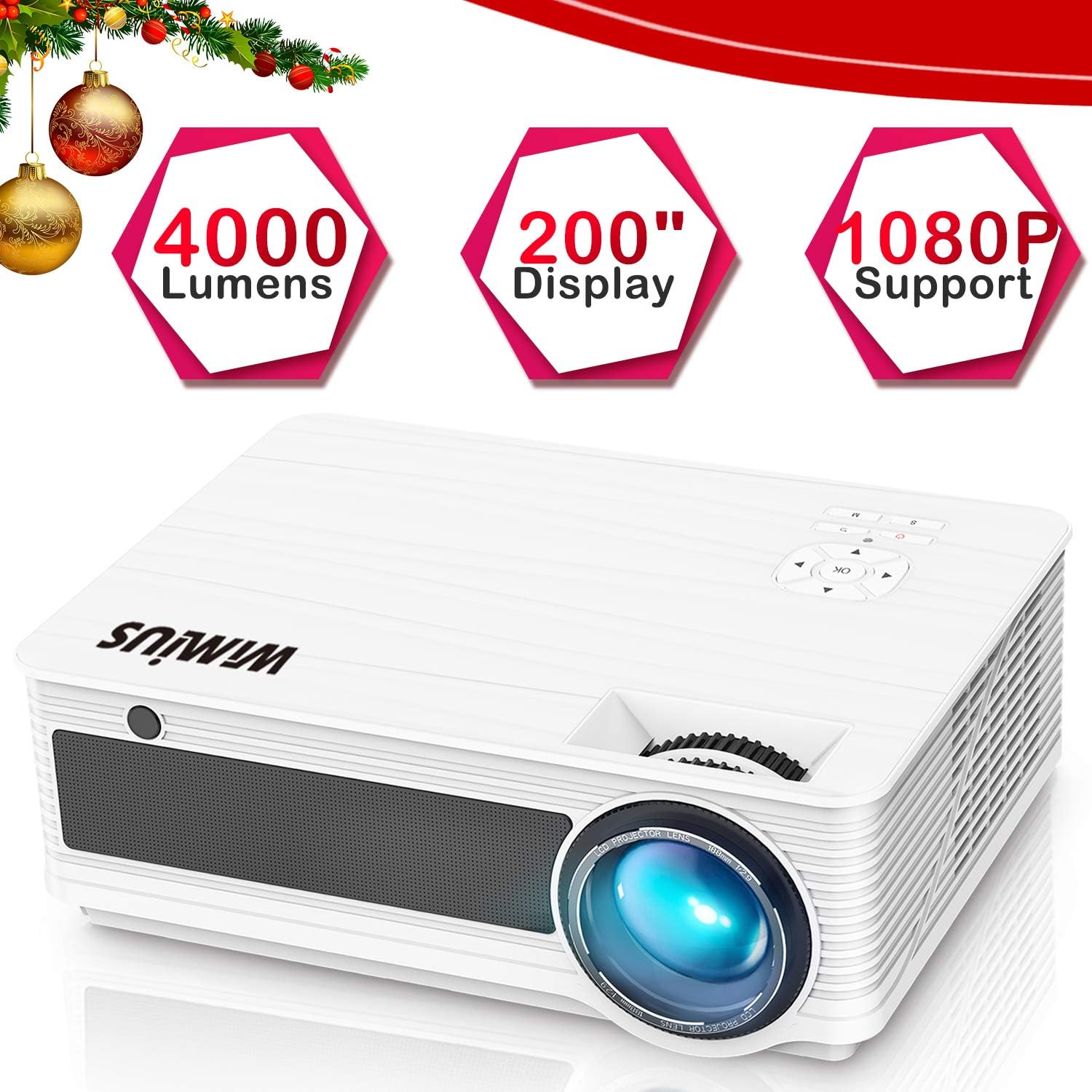 Projector, WiMiUS Upgraded P18 4000 