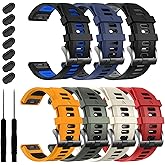 EZMVZKU 22mm Quickfit Sport Band for Garmin Fenix 8/8Pro 47mm/Fenix 7/7 Pro/6/6 Pro/5 Plus,Silicone Watchband Strap for Forerunner 970 965 955/Approach S70/quatix 8/tactix 8 47mm/Descent G2/G1 Solar