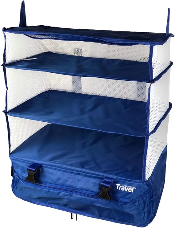 StowNGo Portable Luggage System Large Blue, Packable Hanging