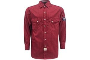 BOCOMAL FR Shirts Flame Resistant NFPA2112/CAT2 6.5oz Light Weight Printed Fire Retardant Plaid Shirt