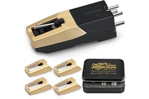 JoTownCand 5PCS Upgrade Ruby Record Player Needle and Turntable Cartridge Kit, Replacement Stylus with Elliptical Diamond Tip for Crosley Victrola ION, High Fidelity Sound, Low Record Wear