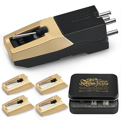 JoTownCand 5PCS Upgrade Ruby Record Player Needle and Turntable Cartridge Kit, Replacement Stylus with Elliptical Diamond Tip for Crosley Victrola ION, High Fidelity Sound, Low Record Wear