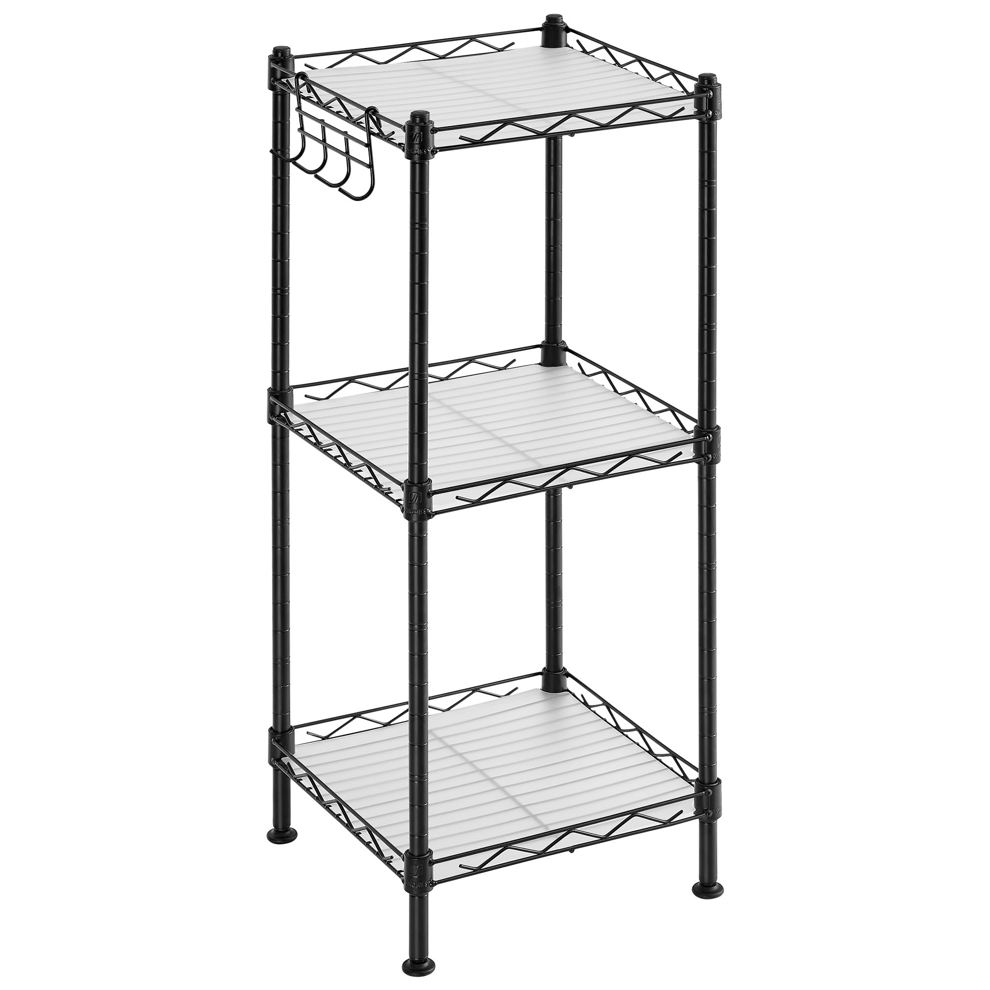 SONGMICS 3-Tier Bathroom Shelf, Storage Rack for Small Space, with 3 PP ...