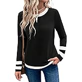 LilyCoco Womens Long Sleeve T Shirts Casual Basic Fall Crewneck Layered Shirt