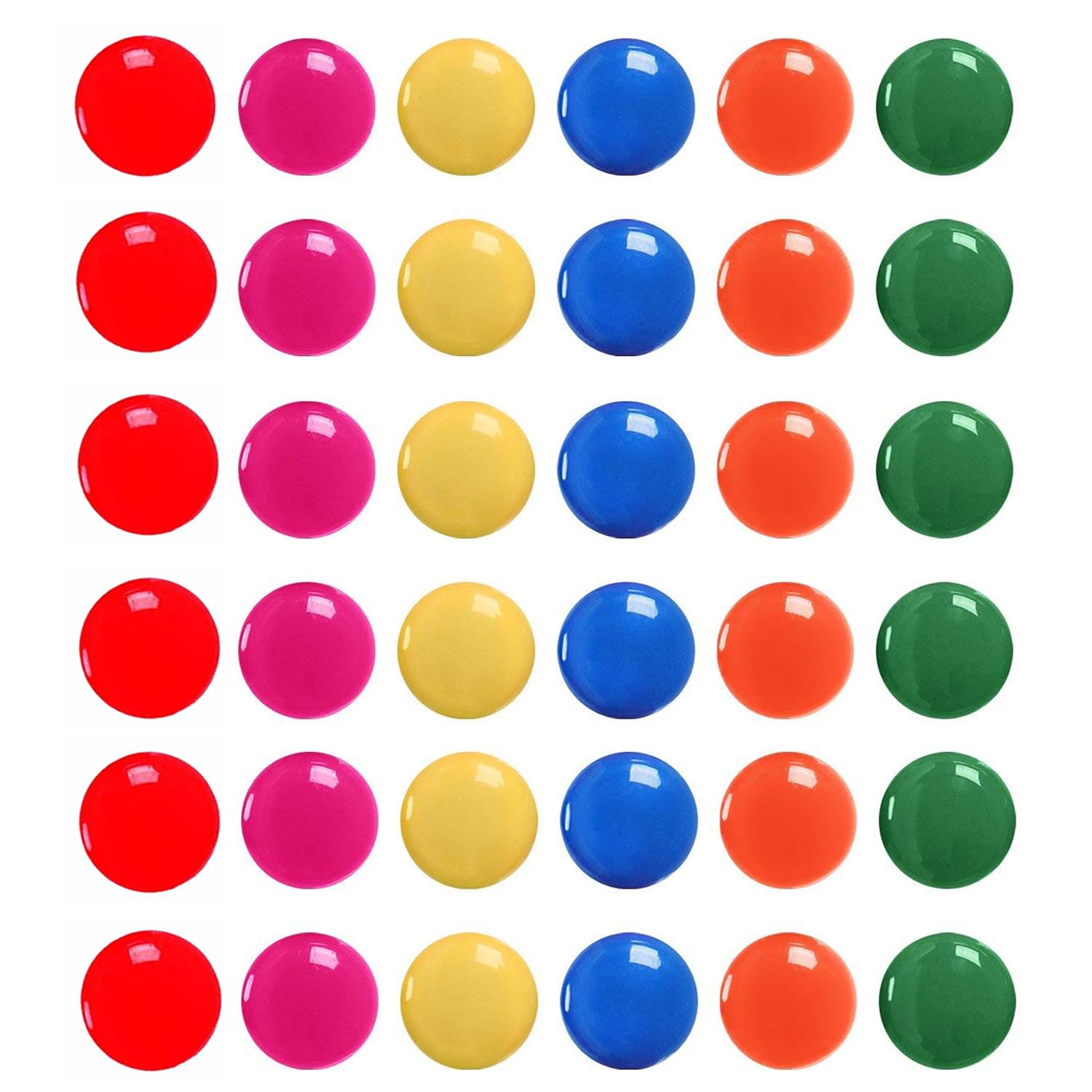 50pcs Colorful Locker Magnets - Round Magnets for Whiteboard, Fridge, Office, School Notice Board - 5 Colors