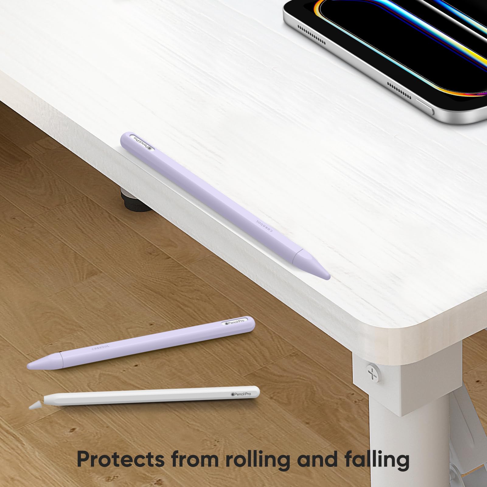 Fintie Silicone Sleeve for Apple Pencil Pro & Apple Pencil 2nd Generation, Light Pen Skin Case Cover Soft Protective Grip Holder with 2 Nib Covers Accessories, Lilac Purple