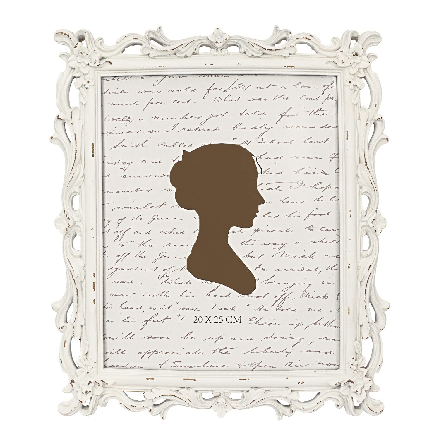 Photo 1 of AELS 8x10 Inch Vintage Picture Frame, Elegant Antique Photo Frames with Glass Front, Photo Display, Tabletop Wall Hanging, Gift Ideas, Off White