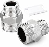 ERGAOBOY 2 Pcs Stainless Steel 304 BSP Reducing Hex Nipple 3/4" x 1/2"