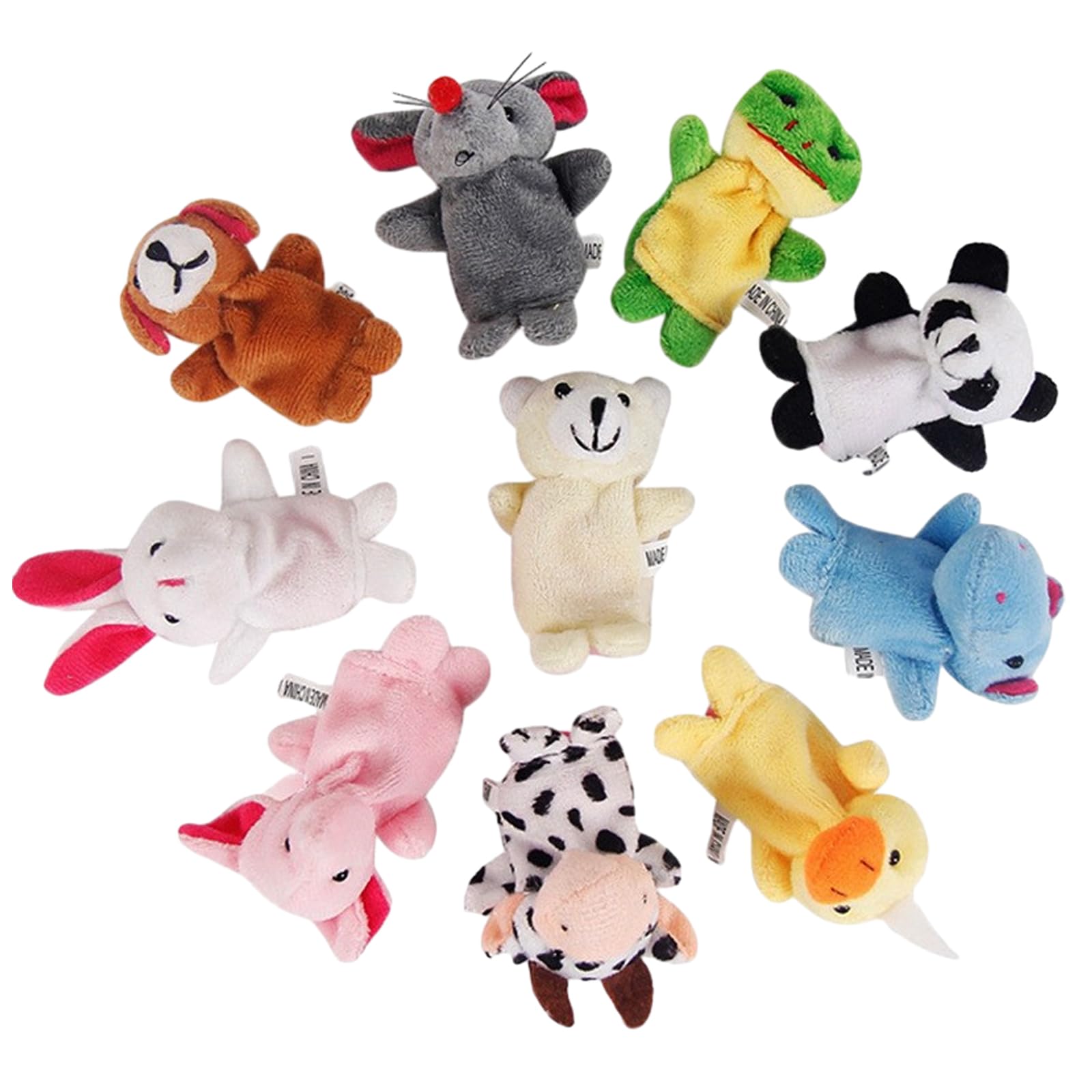 Gruvox 10 Pcs Animal Finger Puppets for Toddlers - Mini Hands Novelty Gifts, Christmas Doll Props, Hand Puppets Party Favors for Shows