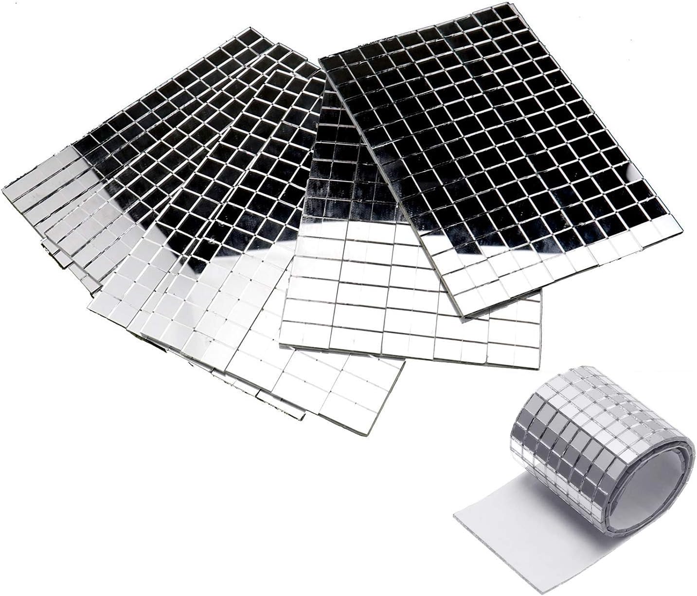 3500+ Small Silver SelfAdhesive Mirror Mosaic Tiles Mirror Tiling