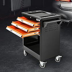 DNA MOTORING 3-Drawers Plastic Top Utility Rolling