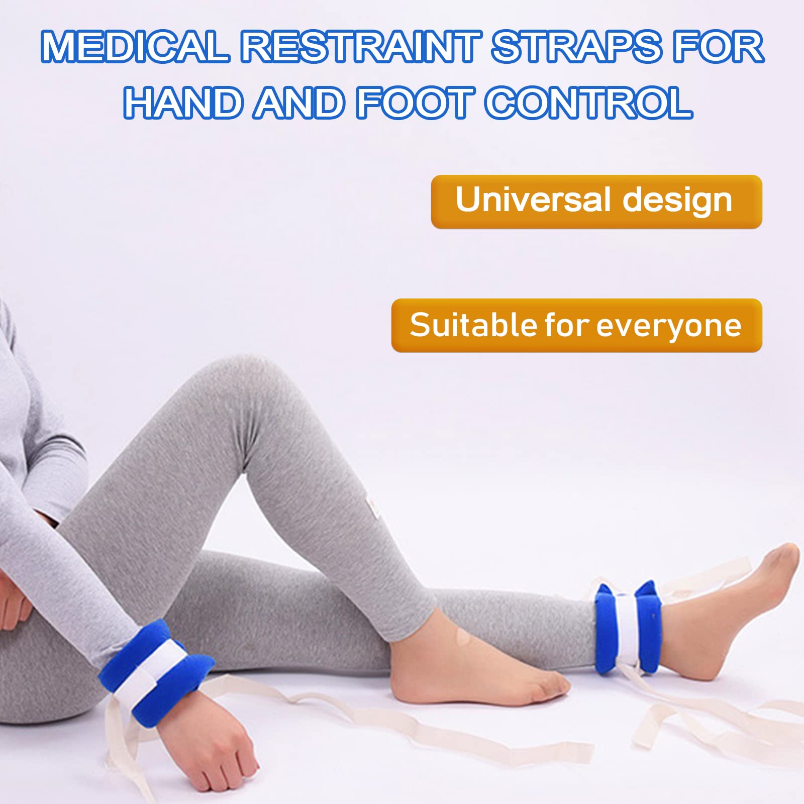 4Pcs Medical Restraints Patient Hospital Bed Quick-Release Limb Holders for Hands Or Feet Universal Constraints Control