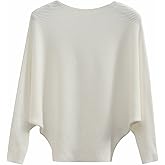 GABERLY Boat Neck Batwing Sleeves Dolman Knitted Sweaters and Pullovers Tops for Women