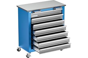 LARBANKE Tool Chest,7-Drawer Multifunctional Tool Cabinet,Rolling Tool Chest on Wheels with Keyed Locking System,and 4 Foot Pad,Tool Chet can be Combined Cabinet Set with 5-Drawer Tool Cabinet