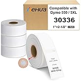 Hehua 1" X 2-1/8" Label Compatible with DYMO Labelwriter 5XL 550 4XL 450 30336 with RFID Chip, FNSKU Barcodes Return Address Labels, 25mm X 54mm, Total 2000 Labels, 4 Rolls
