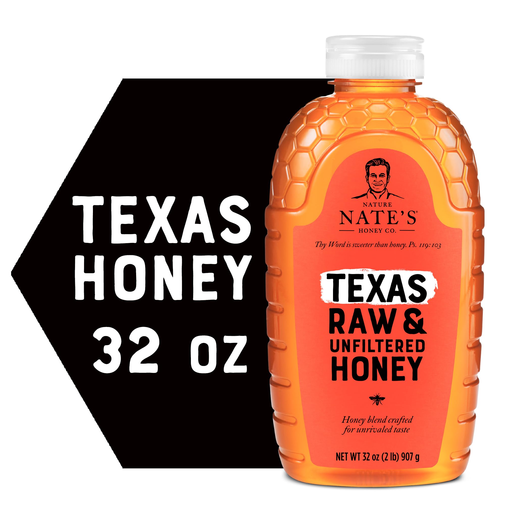 Nate's Texas 100% Pure, Raw & Unfiltered Honey - 32