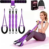 Pedal Resistance Band with Handle, Adjustable Multifunction Exercise Bands | 3 Detachable Tension Ropes, Adjustable Hook-and-Loop Foot Pedal Resistance Bands for Workout, Ab, Waist, Arm, Leg, Pilates