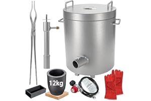 OUTSTAR Propane Melting Furnace Kit, 12KG Melting Furnace with Crucible, Large Capacity Foundry Kiln Smelting Gold Silver Copper Aluminum Metal Recycle for Jewelry Making and Metal Casting