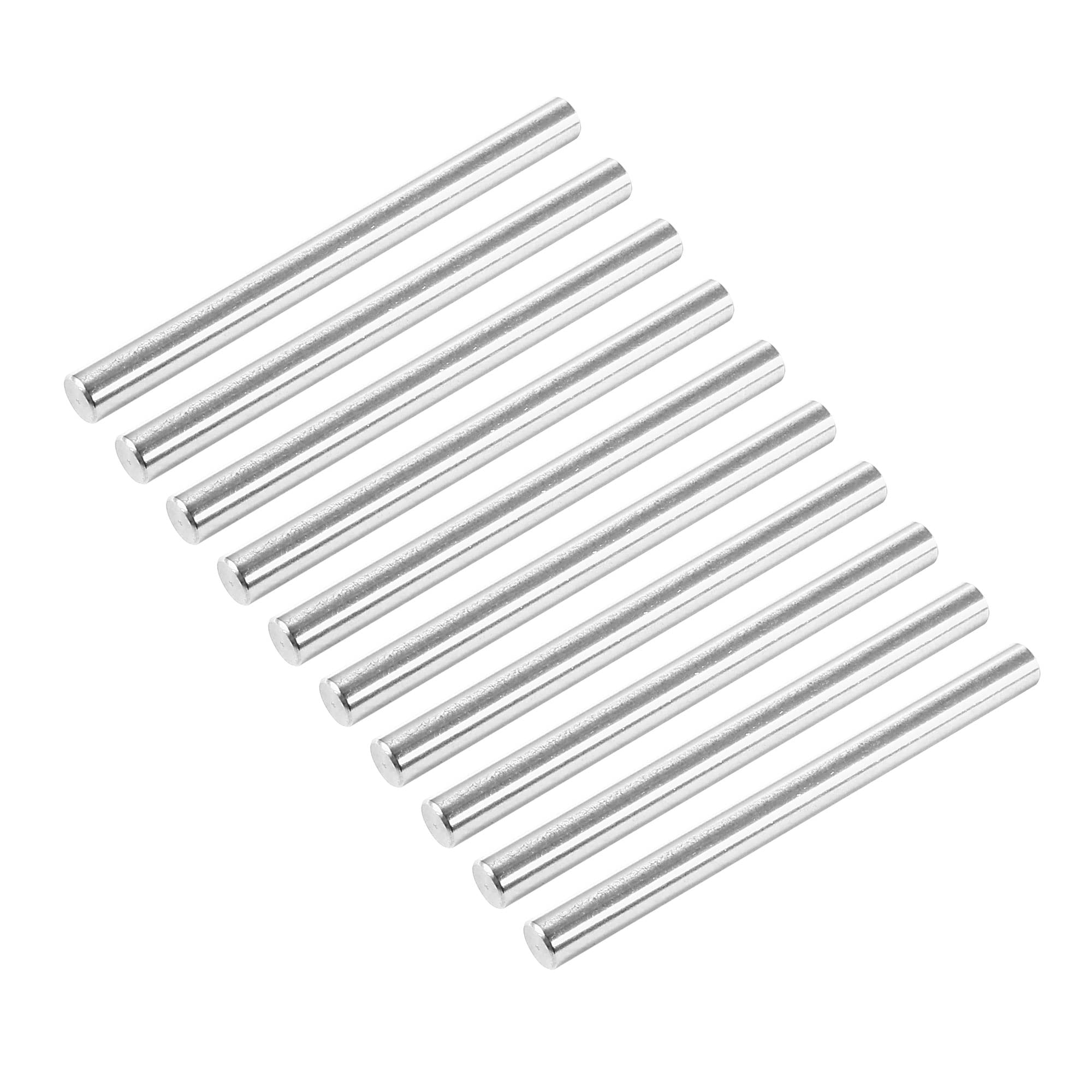 sourcing map 10Pcs 5mm x 60mm Dowel Pin 304 Stainless Steel Pegs Support Shelves Silver Tone