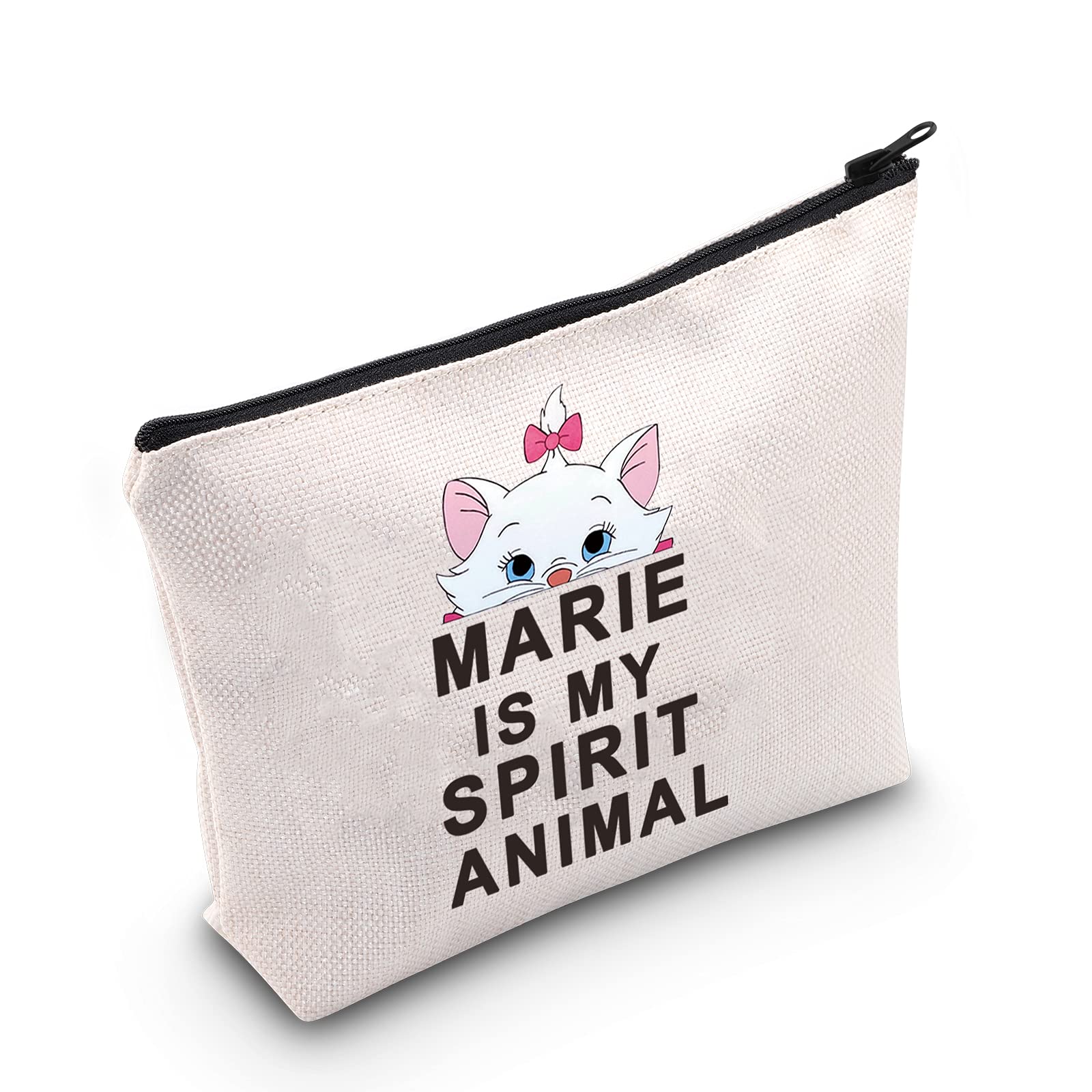 LEVLO Marie Cosmetic Bag Cartoon Cats Fans Gift Marie Is My Spirit Animal Makeup Zipper Pouch Bag, Marie Spirit Animal, 12.99 x 14.56 x 0.3 inches, Tote Bag