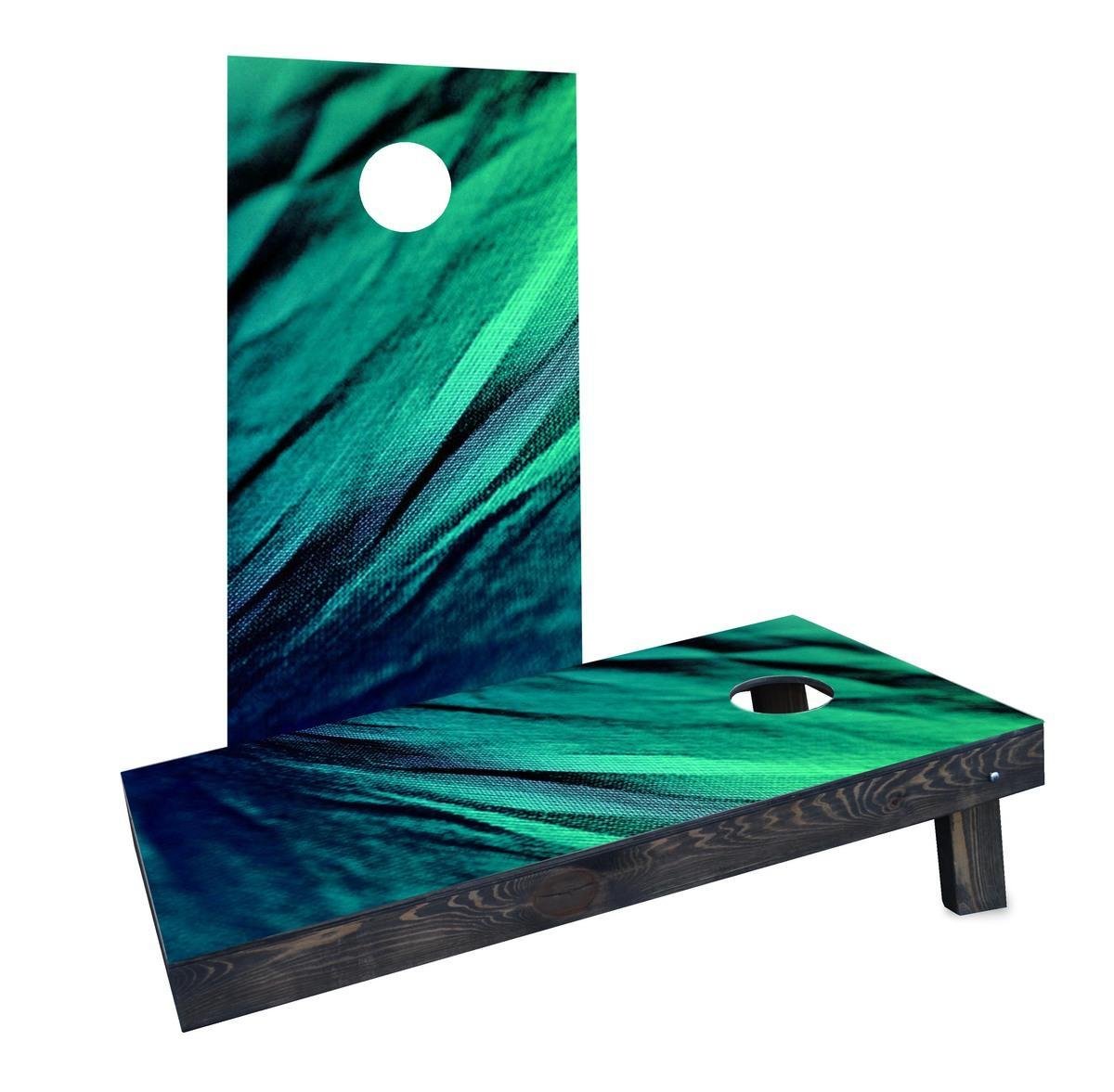 Custom Cornhole Boards CCB1718AWRH Shades of Green Fabric Cornhole Boards