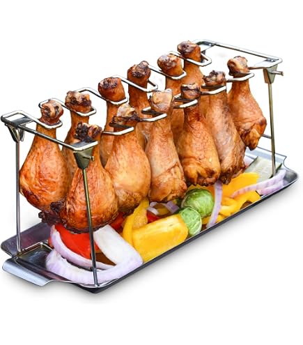 8-Pack Chicken Wing BBQ Forks – Stainless Steel Grill Rails For Perfect Wings