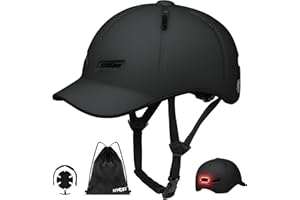 NTGBV Bike Helmet Adult Men/Women-USB Rechargeable Rear Light CPSC/ASTM Certified 2 Removable Liners Adjustable Lightweight Baseball Cap Style for Youth Road&Mountain Biking Skating Scooter