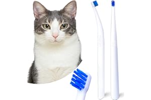 Small Dog Toothbrush, Cat & Puppy Tooth Brushing Kit, Ultra Soft & Mini 15° Curved Head Teeth Brush for Kitten & Tiny Pet, Do