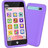 MOMILLA Toys Kids Smart Phone for Girls, 3.97” Touchscreen Dual Cameras with 21 Stickers, 200+ Games & 16GB Storage, Birthday Gifts for Kids Age 3-10, Educational Mini Toddler Play Phone Toy