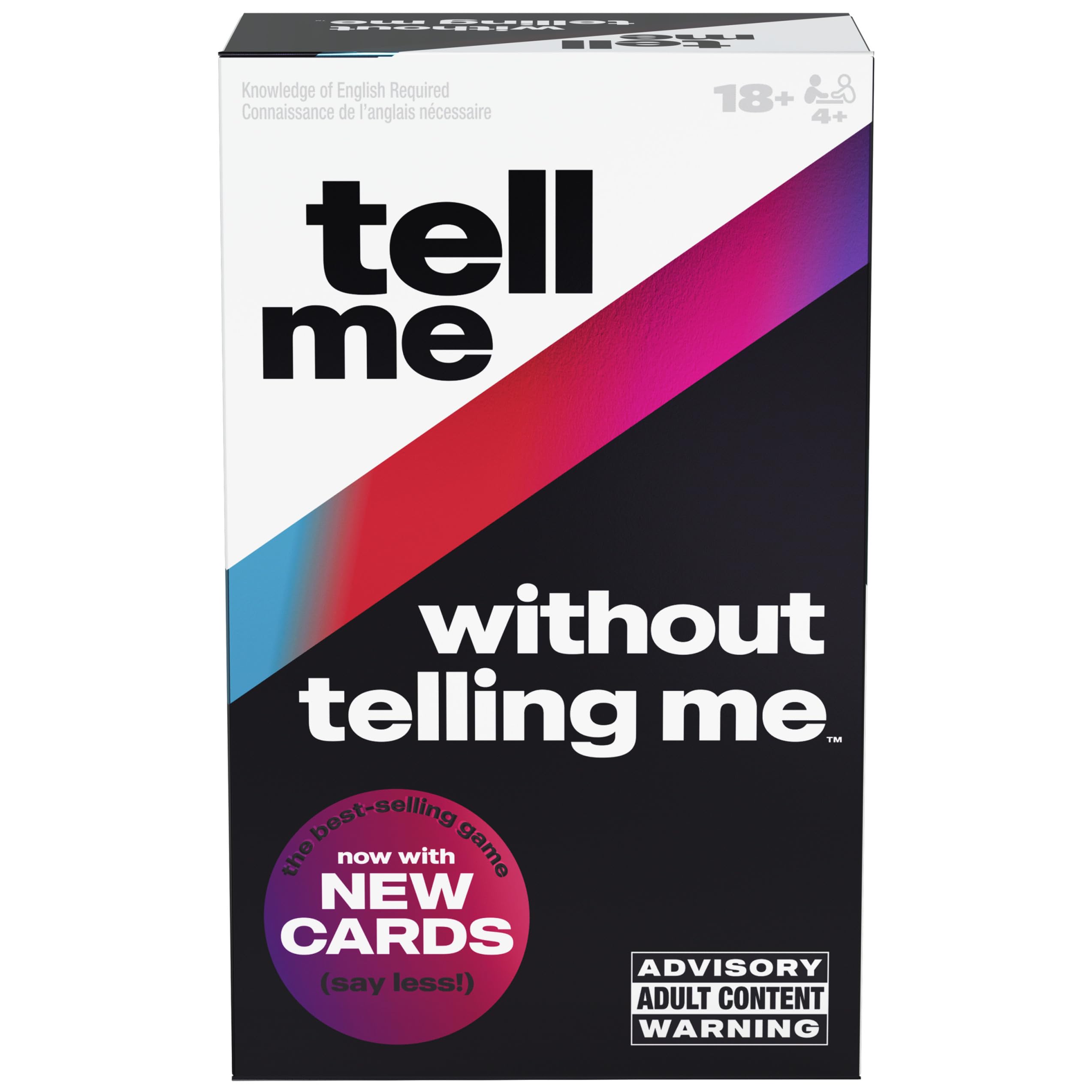 Spin Master Games, Tell Me Without Telling Me, 2025 Edition with New Cards, The Viral Adult Party Game for Friendsgiving, Adult Card Game, 4+ Players, for Ages 18 & Up