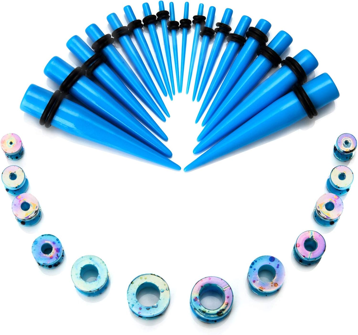 Kit Allungamento Orecchie 80 Pezzi - Conici, Tappi E Tunnel In Acrilico E Silicone, Da 14G A 00G - Foto 14