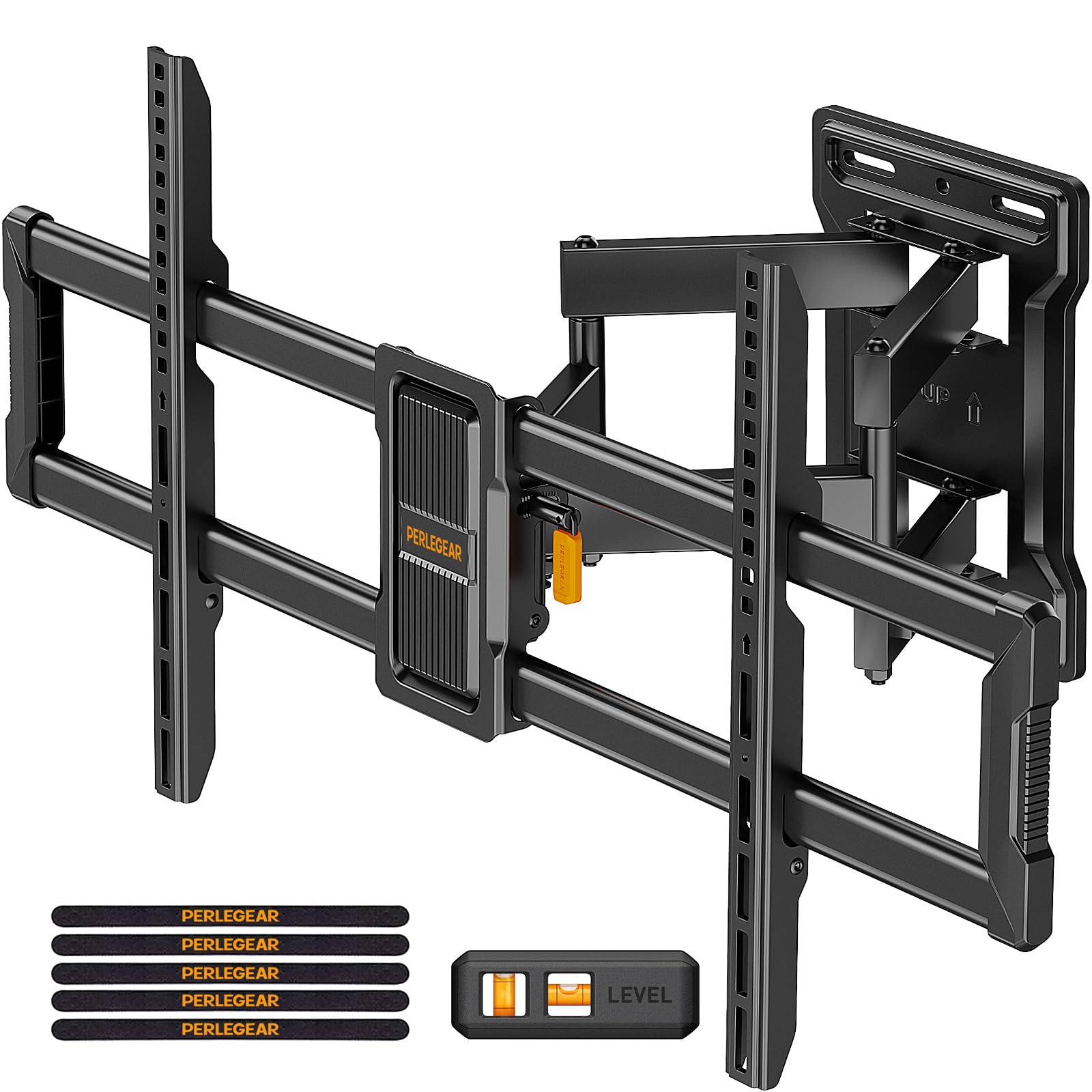 Perlegear TV Wandhalterung Schwenkbar Neigbar für 42-86 Zoll Flach & Curved Fernseher, TV Halterung max.VESA 600x400mm bis zu 60kg 8