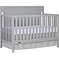 Dream On Me Cape Cod 5-In-1 Convertible Crib In Pebble Grey, Greenguard Gold And JPMA Certified, Built Of Sustainable New Zealand Pinewood, 3 Mattress Height Positions